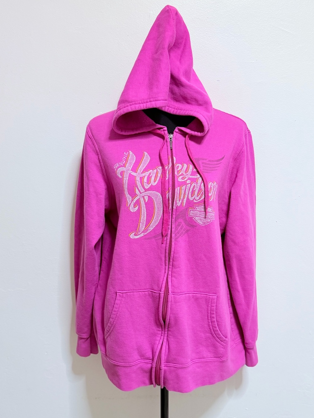 Harley-Davidson Pink Zip Hoodie with Logo X-Large